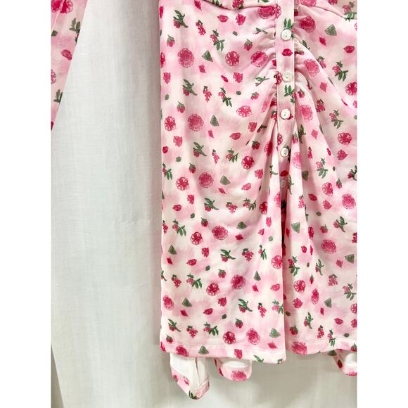 Alana Eve Scarlett Long Sleeve Button Front Mini Dress Garden Rose Women's S - Picture 3 of 6